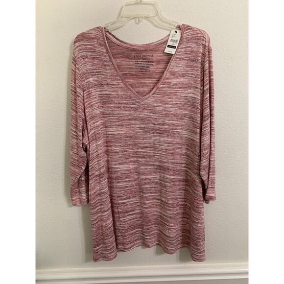 Lane Bryant, Heathered Red Knit Tee, Plus Size 18/20, NWT - Picture 1 of 6